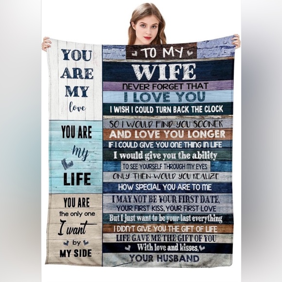 To Wife from husband anniversary soft fleece blanket - Picture 2 of 2